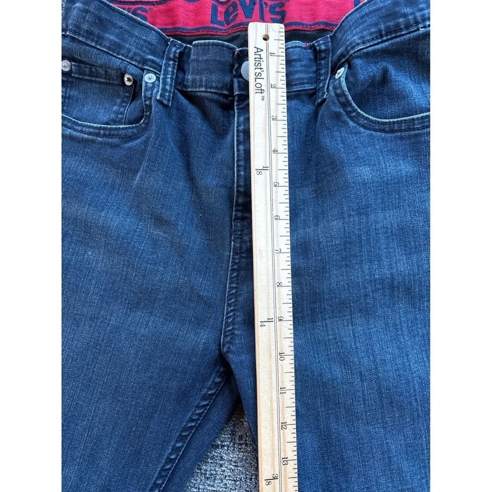 Levis 511 Slim Fit Jeans Dark Wash Blue Denim‎ Mens 30x32 Red Elastic Waistband
